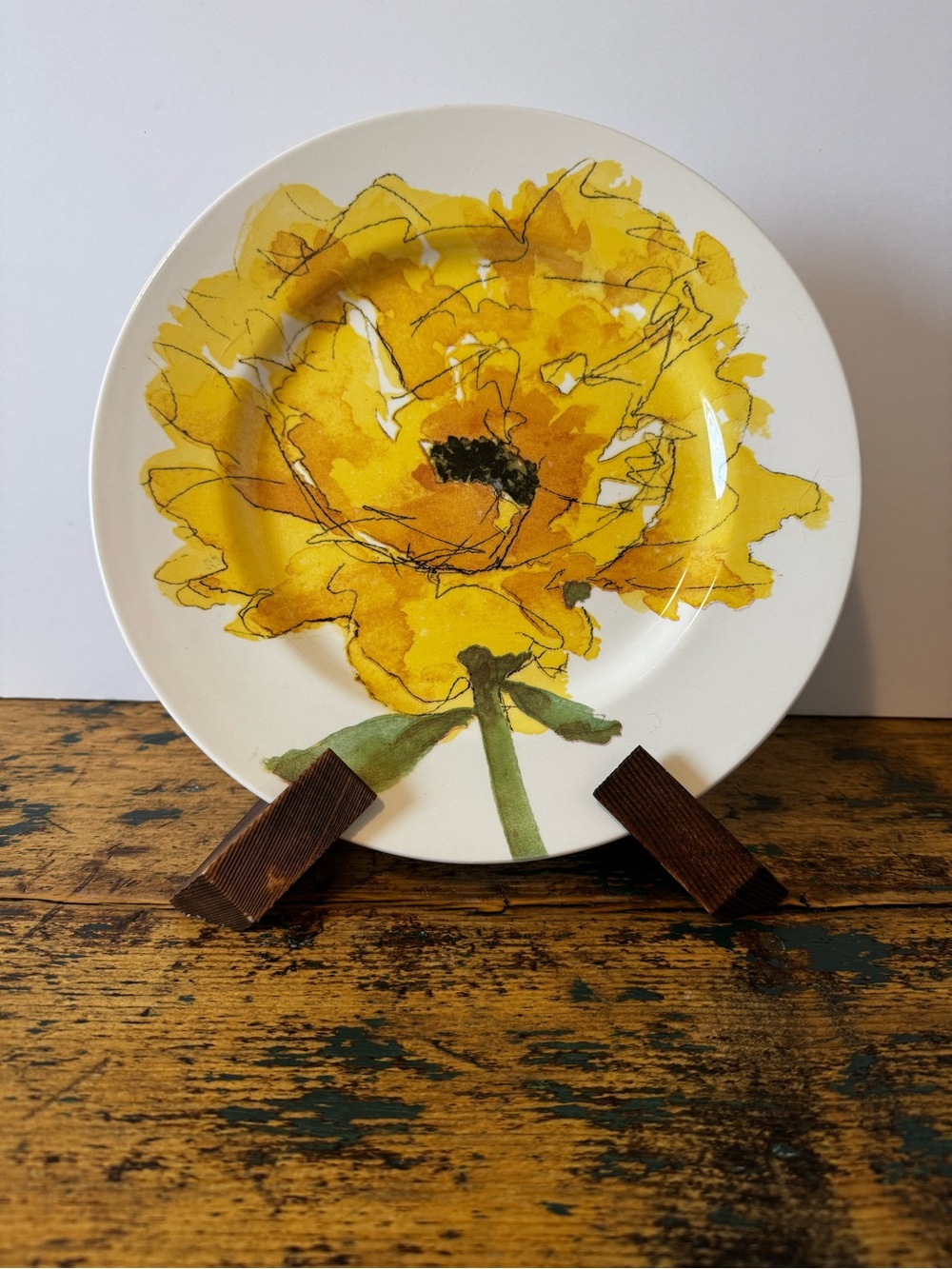 Stafford Yellow Floral Ceramic Plate